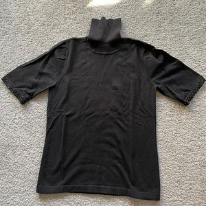 3/$15 Short sleeve turtleneck with bead detail
